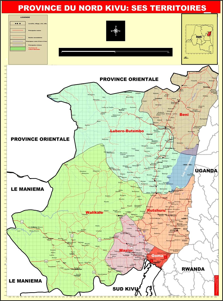 Carte Province du Nord-Kivu