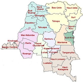 Nouvelle Carte Province RDC