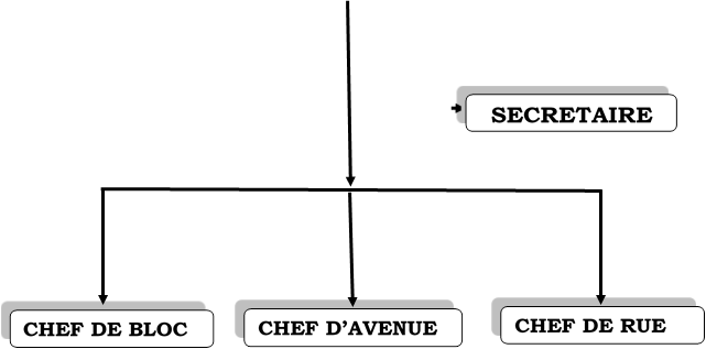 SECRETAIRE,CHEF D’AVENUE,CHEF DE BLOC,CHEF DE RUE