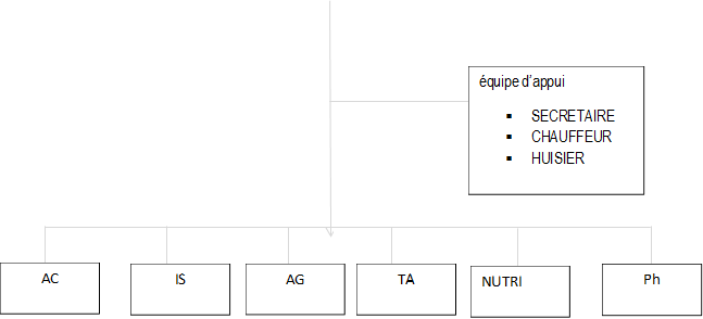 IS







,AG







,TA







,NUTRI







,Ph







,AC







,équipe d’appui
§	SECRETAIRE
§	CHAUFFEUR
§	HUISIER
