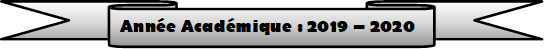 Année Académique : 2019 – 2020

